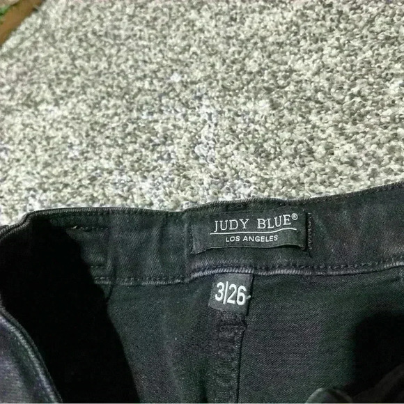 Judy Blue Jeans Women's 3/26 Jogger Black Stretch Denim Drawstring High Rise*** - Picture 6 of 12